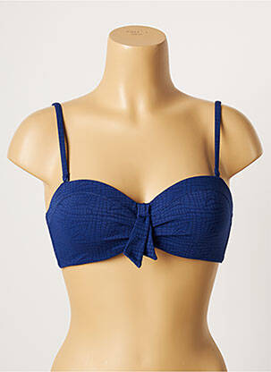 Sutien de costum de baie elasticitate top bentiță albastru LOU femeie