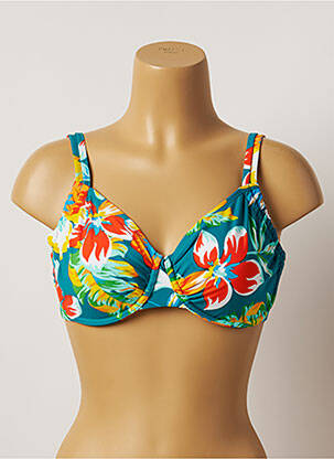 Sutien de costum de baie elasticitate sutien cupe întregi cu decolteu înalt verde BELCOR femeie