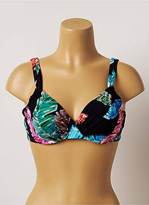 Sutien de costum de baie elasticitate sutien cupe întregi cu decolteu înalt negru BELCOR femeie