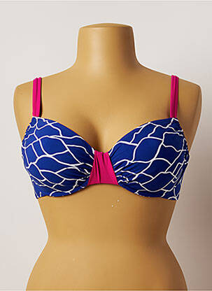 Sutien de costum de baie elasticitate sutien balconet cu decolteu înalt albastru BELCOR femeie