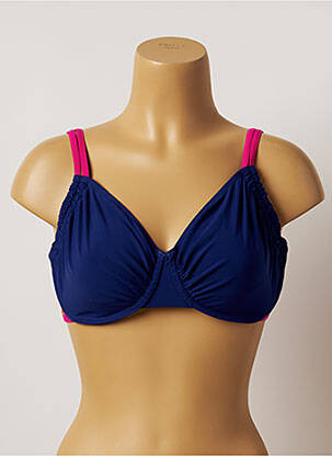 Sutien de costum de baie elasticitate sutien cupe întregi cu decolteu înalt albastru BELCOR femeie