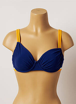 Sutien de costum de baie elasticitate sutien cupe întregi cu decolteu înalt albastru BELCOR femme