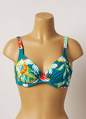 Sutien de costum de baie elasticitate sutien cupe întregi cu decolteu înalt verde BELCOR femeie