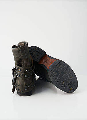 Botine/ghete material neted toc plat până la 3 cm verde ASH femeie