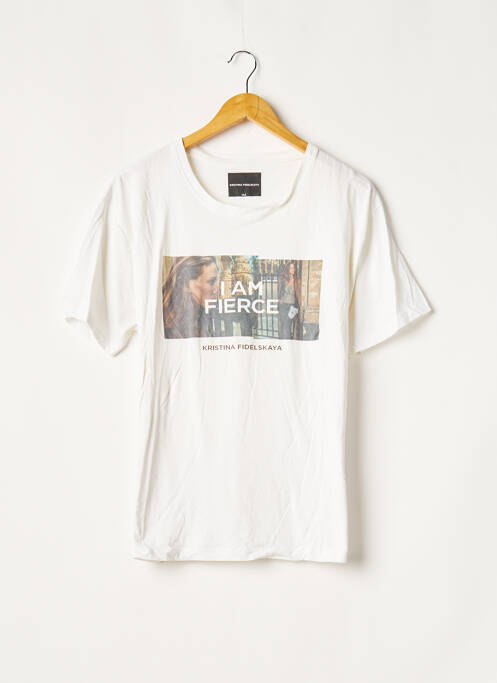 Tricou bej KRISTINA FIDELSKAYA femeie