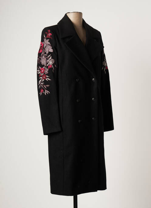 Palton lung negru ONE STEP femeie