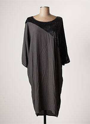Rochie midi mâneci 3/4 mâneci 3/4 gri LA FEE MARABOUTEE femeie
