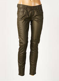 Pantalon slim broderie cu nituri talie joasă verde SALSA femme