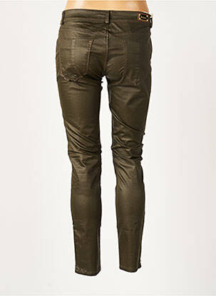 Pantalon slim broderie cu nituri talie joasă verde SALSA femeie