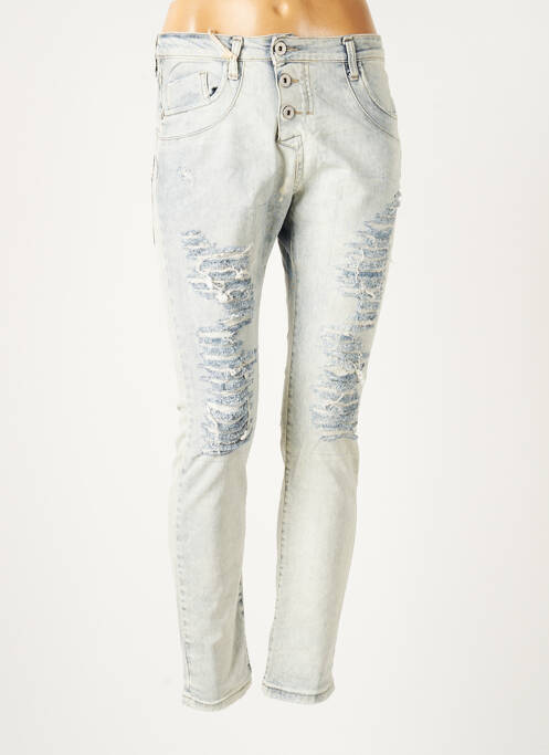 Blugi cu croială slim broderie cu nituri mărime normală albastru PLEASE femme