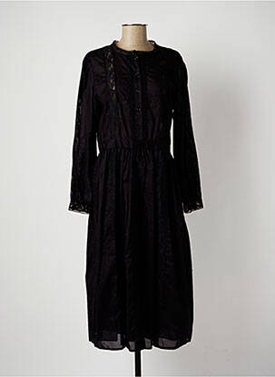 Rochie midi mâneci lungi mâneci lungi negru DIXIE femeie
