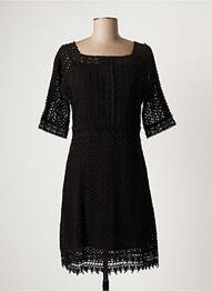 Rochie midi mâneci 3/4 mâneci 3/4 negru ATHÉ femme
