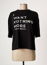 Tricou croială dreaptă mâneci scurte negru HIDNANDER femeie