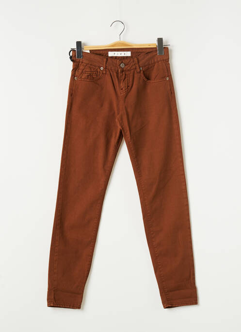 Blugi cu croială slim maro FIVE femeie