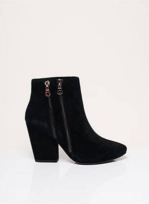 Botine/ghete nubuc toc de 7 la 9 cm negru ESSENTIEL femeie