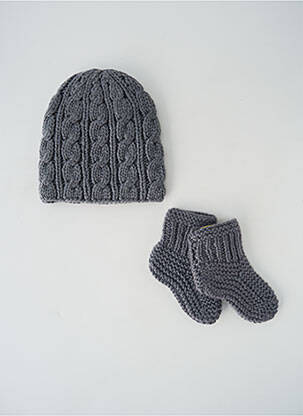 Căciulă tricot gros gri MOON fată