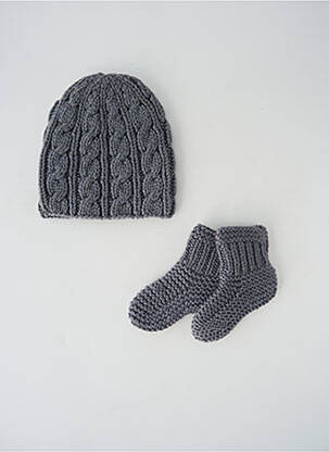 Căciulă tricot gros gri MOON fată
