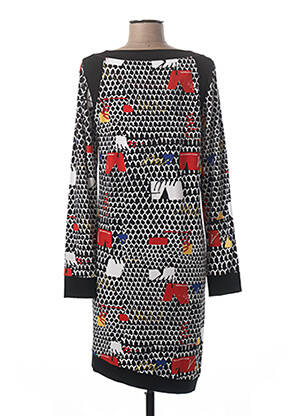 Rochie midi imprimeu fantezie mâneci lungi negru MADO ET LES AUTRES femeie
