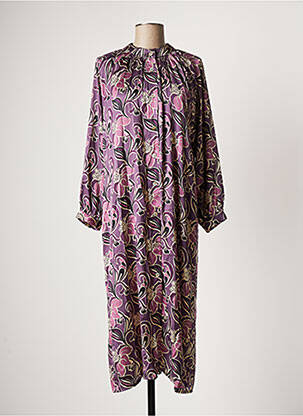 Rochie midi croială fluidă mâneci lungi violet SCARLET ROOS femeie