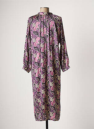 Rochie midi croială fluidă mâneci lungi violet SCARLET ROOS femeie