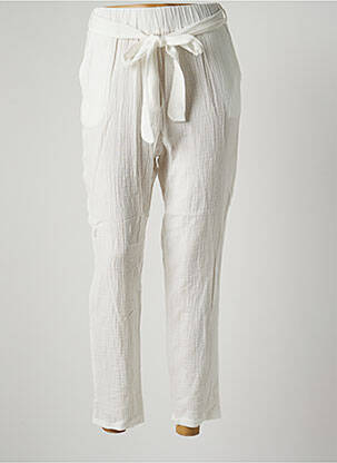 Pantalon slim alb VIE TA VIE femeie