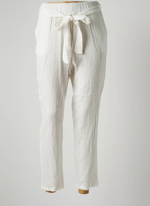 Pantalon slim alb VIE TA VIE femeie