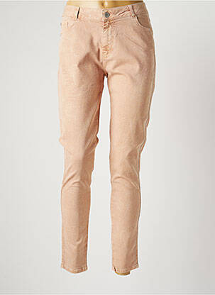 Pantalon slim broderie cu nituri talie joasă roz EVA KAYAN femme