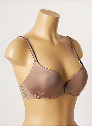 Sutien efect material satinat top sutien push-up maro CHANTELLE femeie
