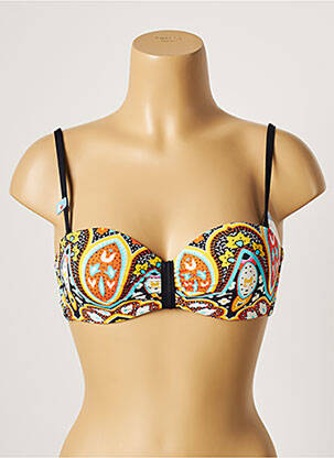 Sutien de costum de baie elasticitate top sutien modelat negru CHERRY BEACH femeie