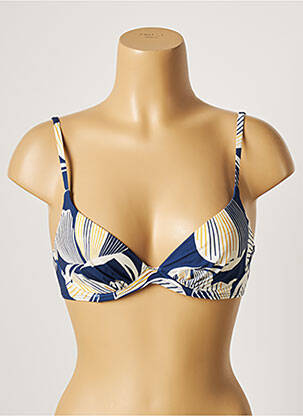 Sutien de costum de baie elasticitate top sutien modelat albastru LOU femeie