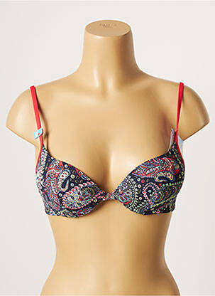 Sutien de costum de baie elasticitate top sutien push-up albastru CHERRY BERRY femeie