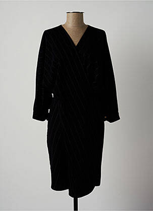 Rochie midi mâneci 3/4 mâneci 3/4 negru LAUREN VIDAL femeie