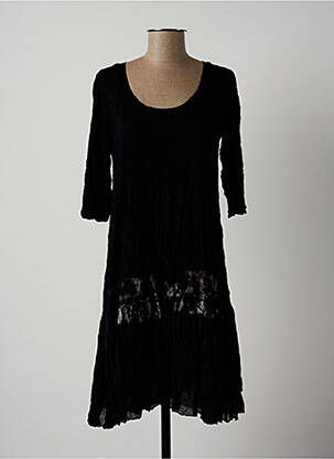 Rochie midi mâneci 3/4 mâneci 3/4 negru LAUREN VIDAL femeie