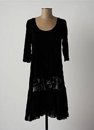 Rochie midi mâneci 3/4 mâneci 3/4 negru LAUREN VIDAL femeie