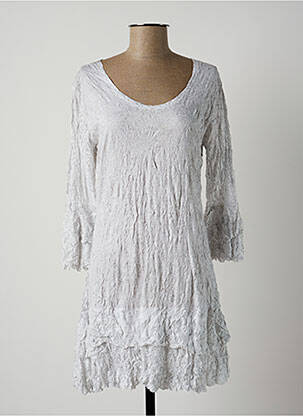 Rochie scurtă mâneci 3/4 mâneci 3/4 alb LAUREN VIDAL femeie