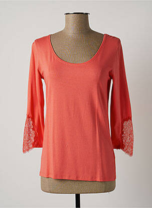Tricou mâneci 3/4 mâneci 3/4 portocalie LAUREN VIDAL femeie