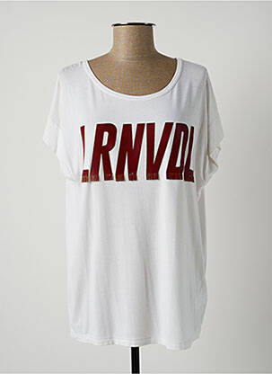 Tricou croială dreaptă mâneci scurte bej LAUREN VIDAL femeie