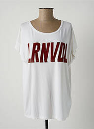 Tricou croială dreaptă mâneci scurte bej LAUREN VIDAL femeie