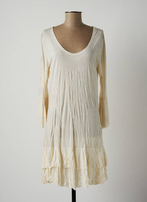 Rochie midi bej LAUREN VIDAL femeie