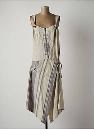 Rochie midi bej LAUREN VIDAL femeie