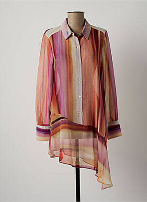 Tunică mâneci lungi guler de bluză portocaliu LAUREN VIDAL femme