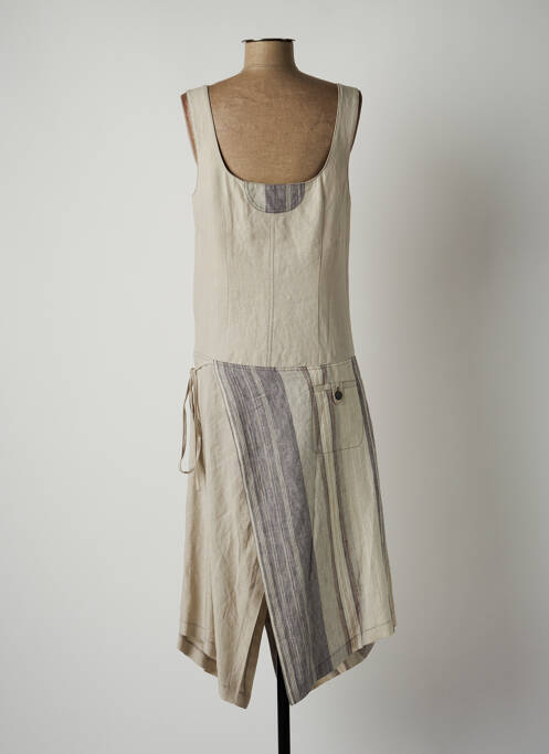 Rochie midi bej LAUREN VIDAL femeie