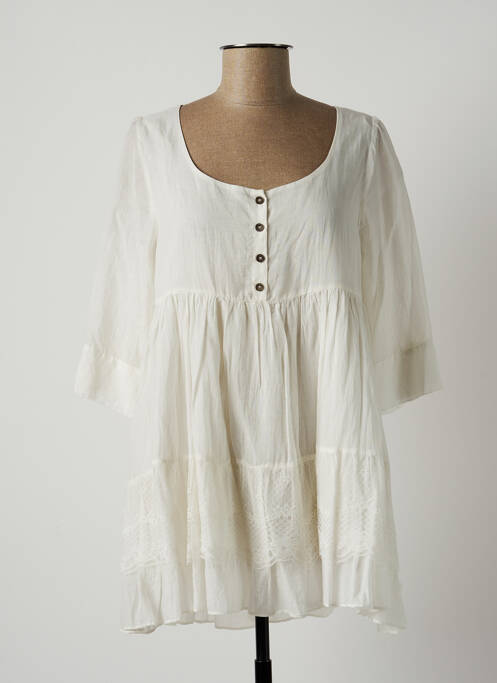 Tunică mâneci lungi alb LAUREN VIDAL femeie