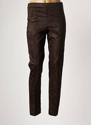 Pantalon slim talie elastică mărime normală maro LAUREN VIDAL femme