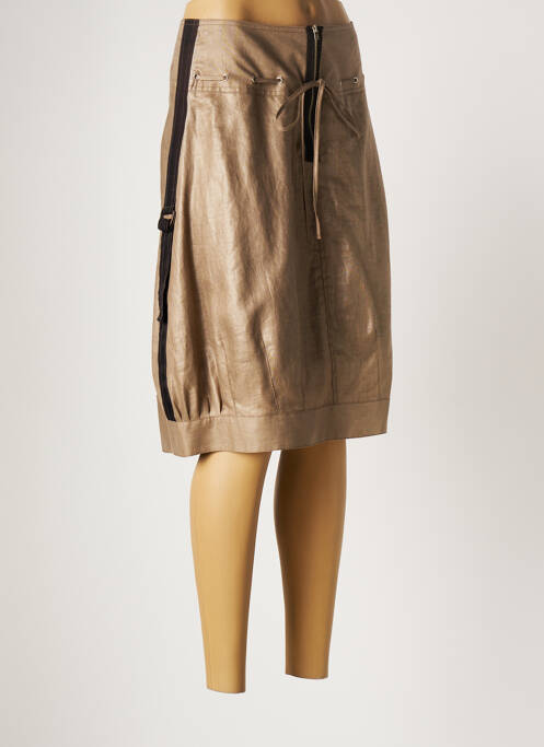 Fustă midi maro LAUREN VIDAL femeie