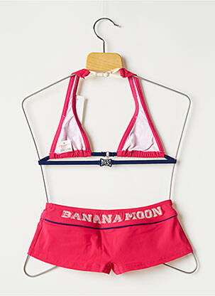 Costum de baie din două piese închidere cu agrafă roz BANANA MOON fată