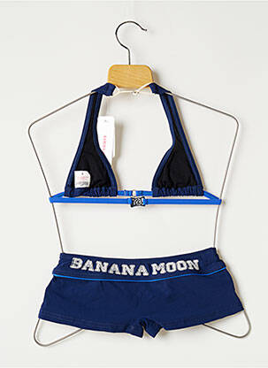 Costum de baie din două piese închidere cu agrafă albastru BANANA MOON fată