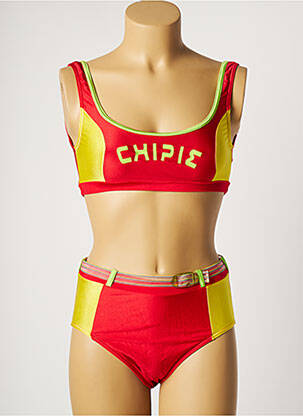 Costum de baie din două piese microfibre roșu CHIPIE femeie