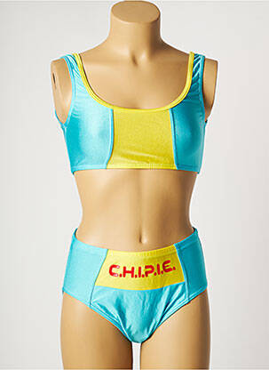 Costum de baie din două piese top bentiță top bentiță albastru CHIPIE femeie