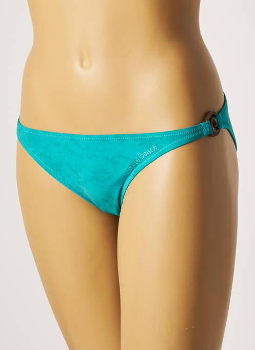 Chiloți de baie țesătură satinată chiloți albastru CULTURE BEACH femme
